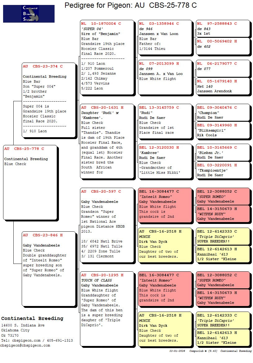 25-CBS-778 Dark Check cock.